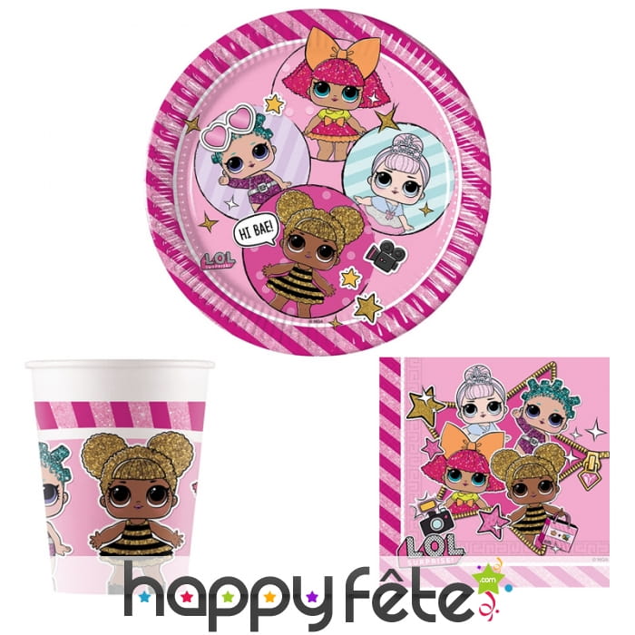 Déco metallic L.O.L pour table d'anniversaire