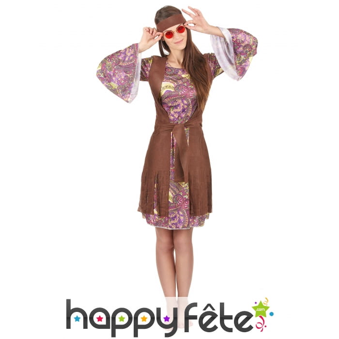 Déguisement mi-long de femme hippie