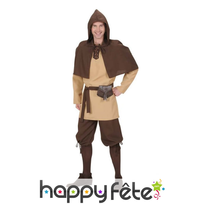 Déguisement médiéval marron pour homme