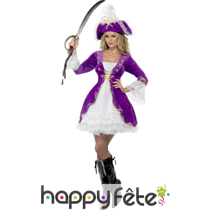 Déguisement mauve pirate femme sexy