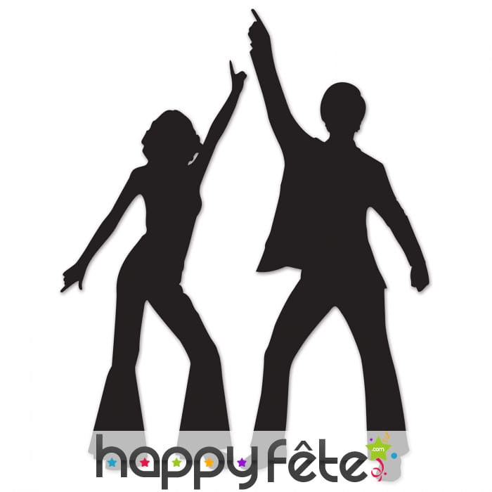 Décors muraux silhouettes danseurs Disco 83 cm