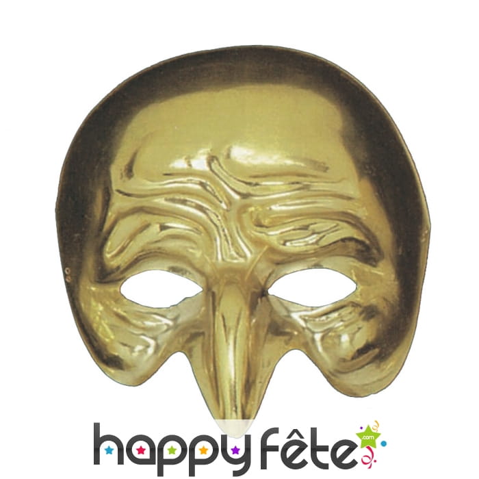 Demi-masque vénitien doré nez crochu