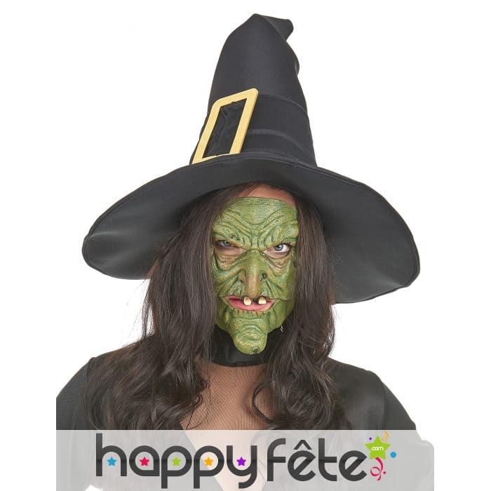 Demi masque vert d'horrible sorcière