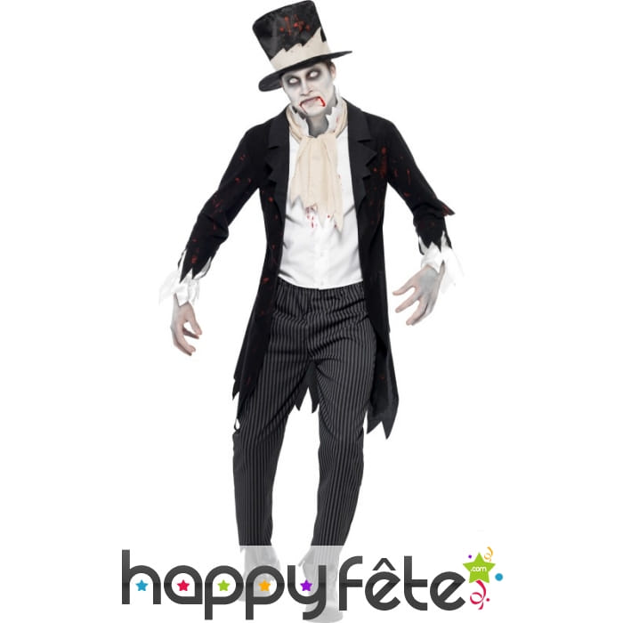 Déguisement noir groom zombie