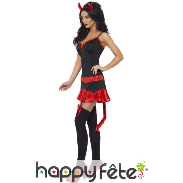 Déguisement noir rouge diablesse sexy