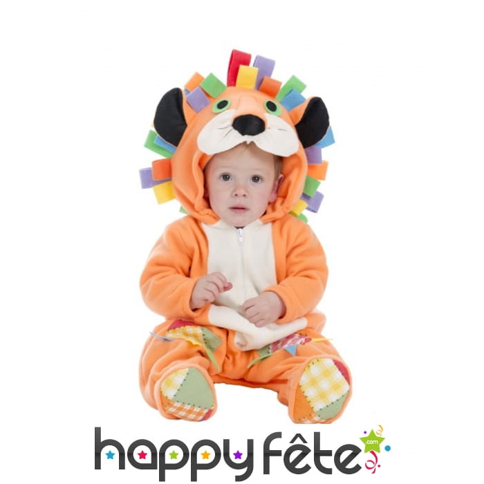 Déguisement orange de lion pour bébé