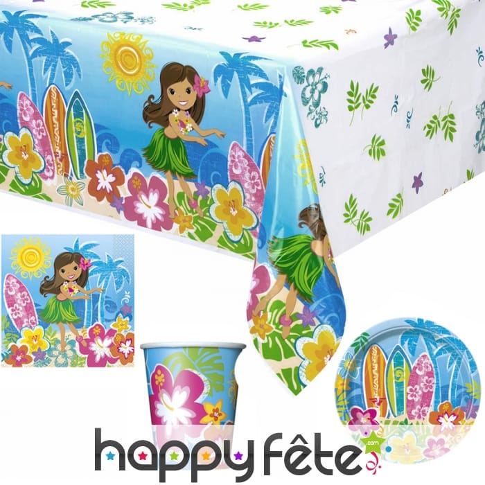 Décos petite danseuse hawaienne table anniversaire