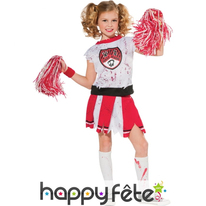Déguisement pompom girl ensanglantée, enfant