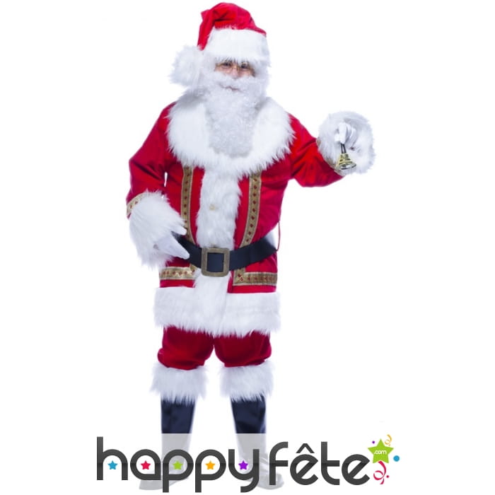 Déguisement Père Noël motifs dorés Haut de gamme