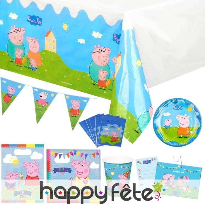 Déco Peppa Pig pour table d'anniversaire