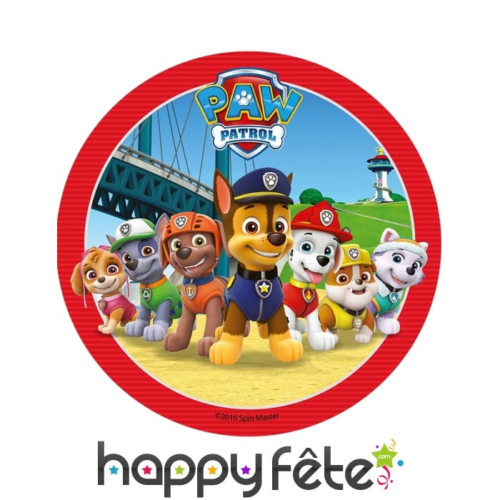 Disque Pat Patrouille en sucre de 21cm