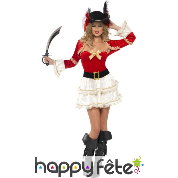 Déguisement pirate rouge femme sexy
