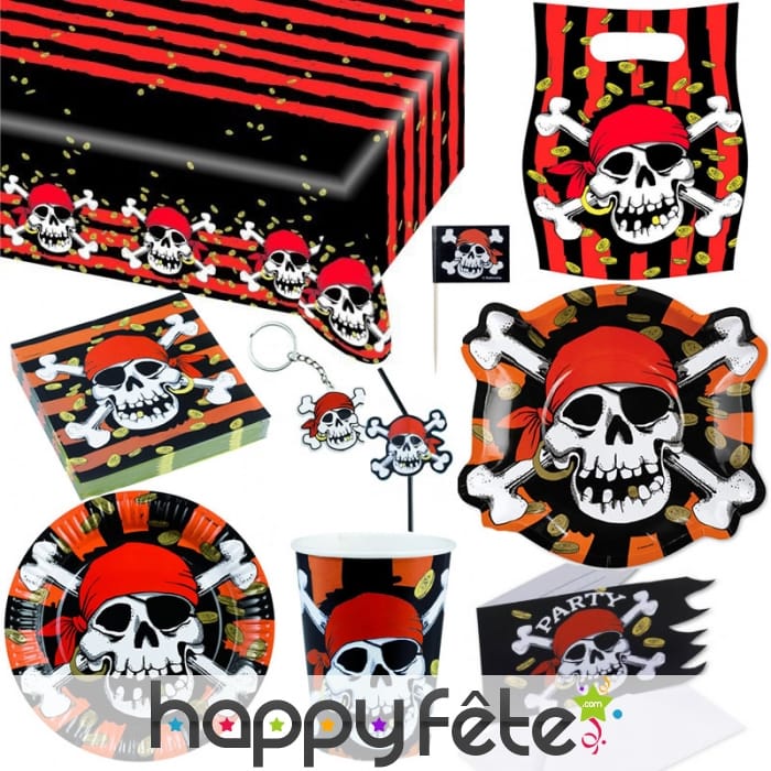 Décorations pirate tête de mort pour anniversaire