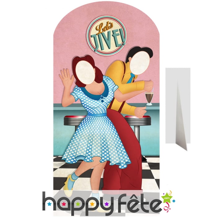 Double passe tête couple années 50 qui danse