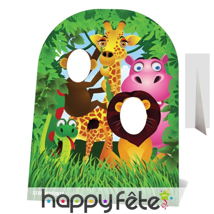 Double passe-têtes animaux de la jungle rigolos