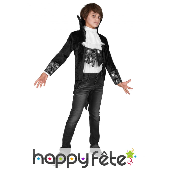 Déguisement petit vampire élégant avec araignées