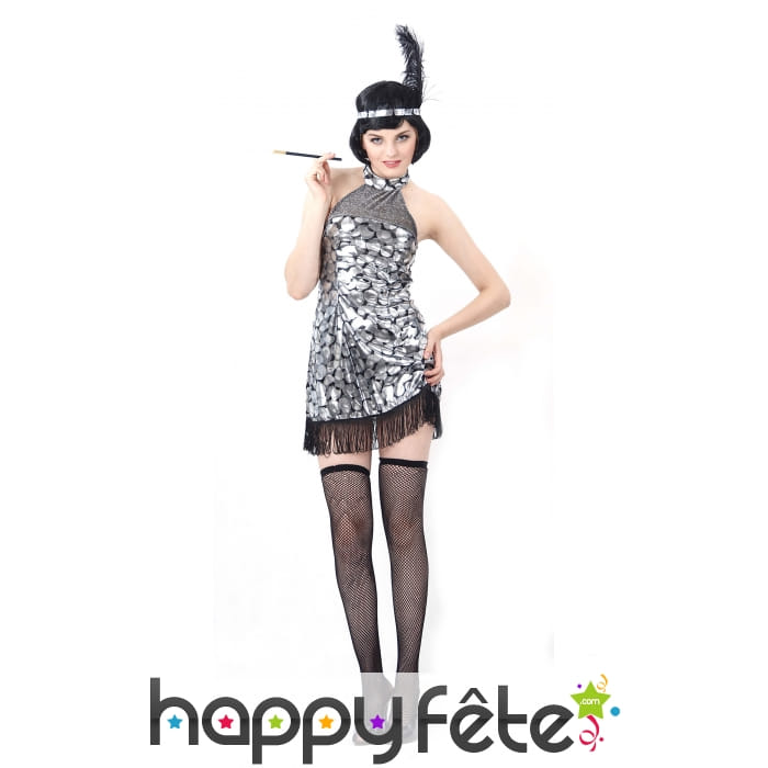 Déguisement robe courte charleston à dos nu
