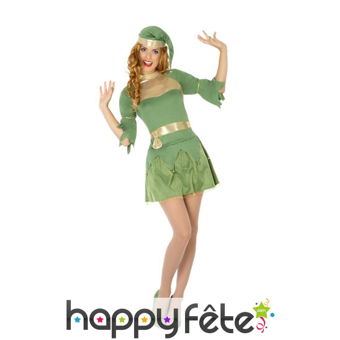 Déguisement robe courte de femme elfe