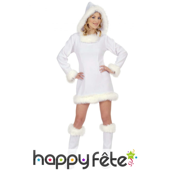 Déguisement robe courte esquimau blanc