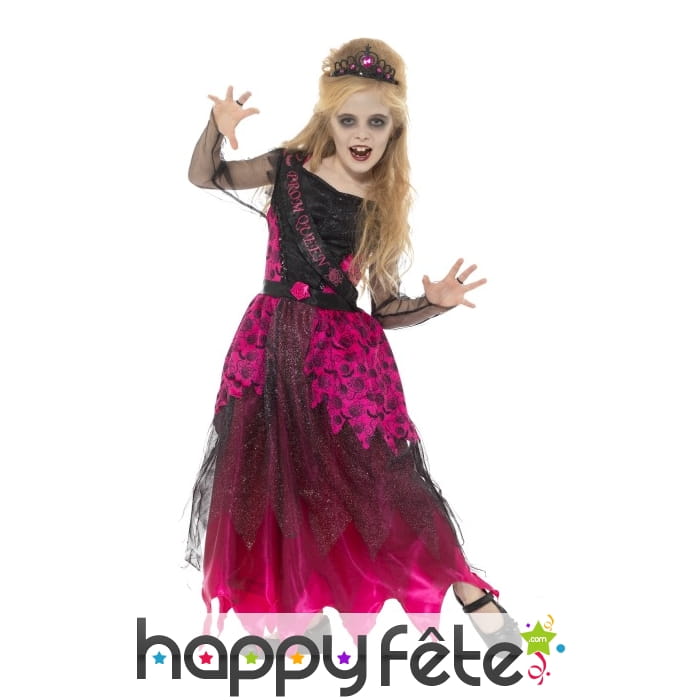 Déguisement reine de la promo gothique pour enfant