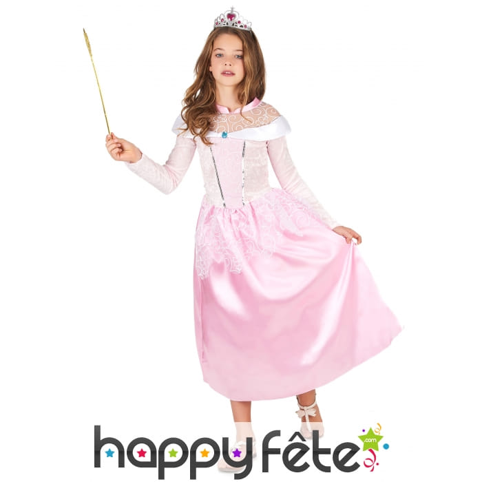 Déguisement robe de princesse rose pour enfant