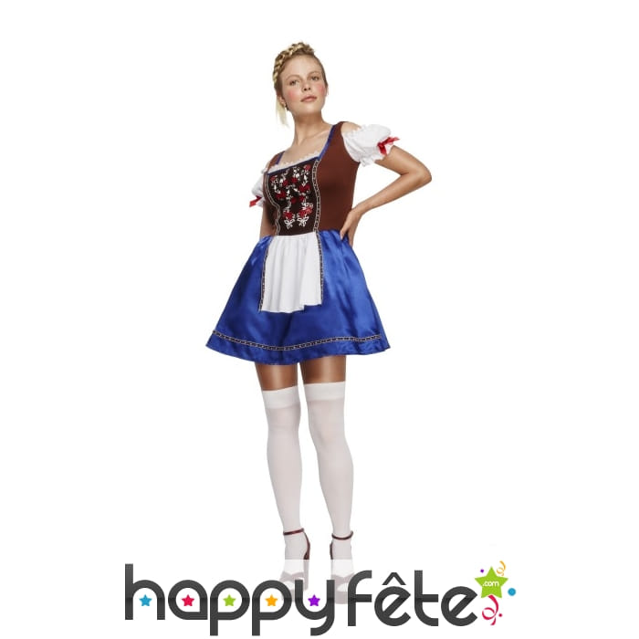 Déguisement robe Dirndl bleue de Noël