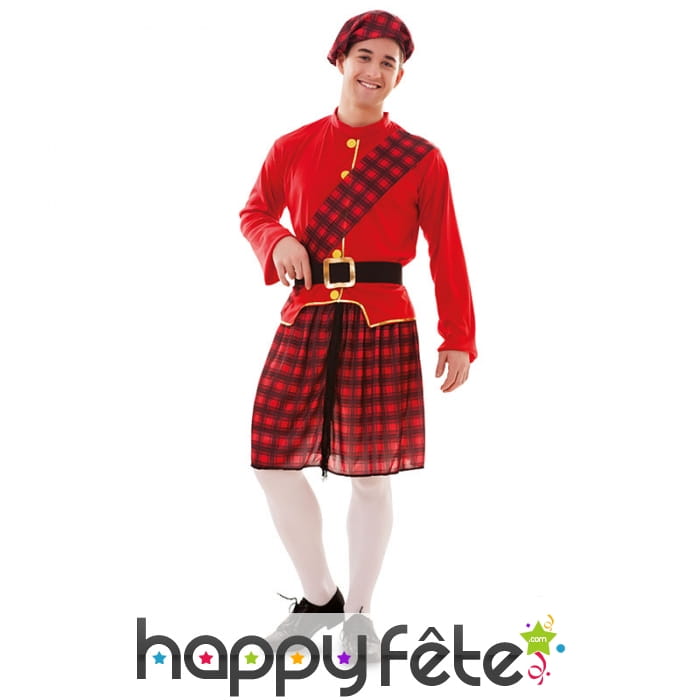 Déguisement rouge d'écossais pour adulte
