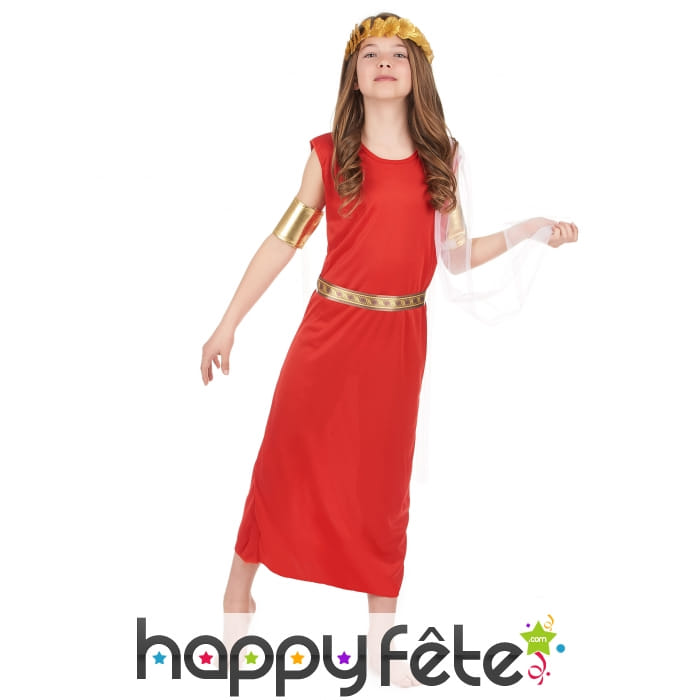 Déguisement rouge de petite romaine