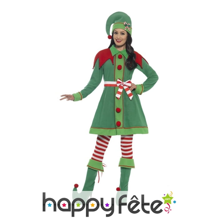 Déguisement robe Elf de Noël pour femme
