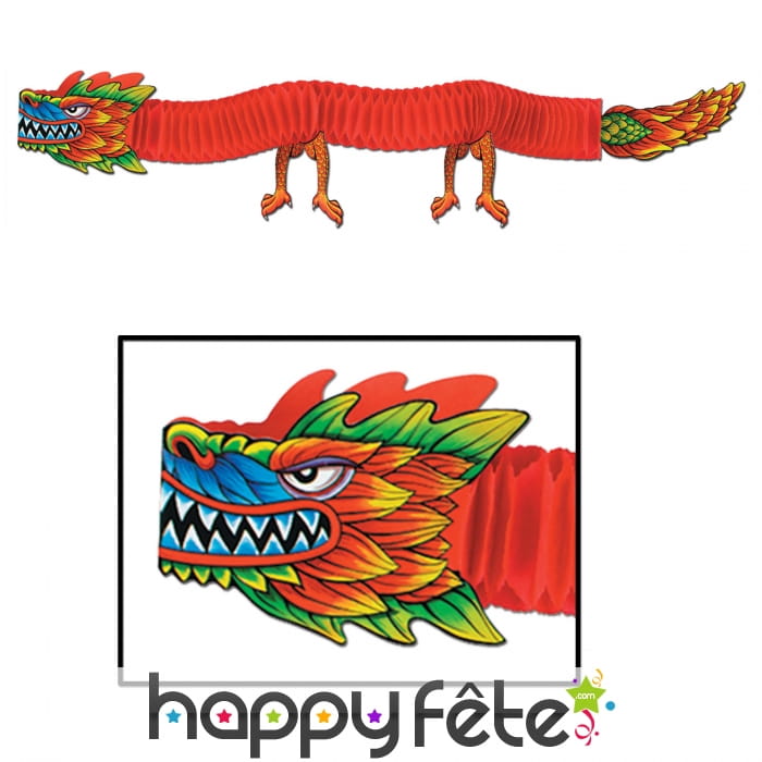 Dragon rouge en papier de 1,83 m