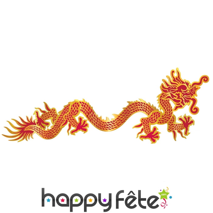 Dragon rouge et doré décoratif, mural
