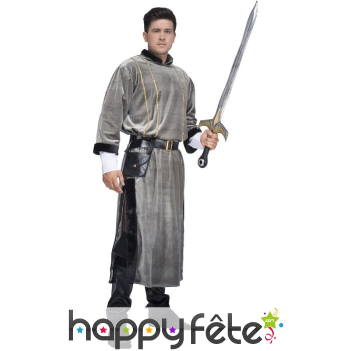 Déguisement robe grise de guerrier médiéval