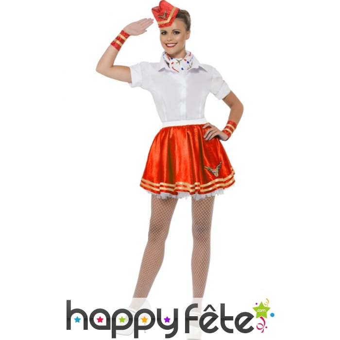 Déguisement rouge hotesse de l'air