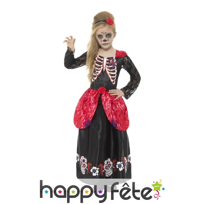 Déguisement robe jour des morts pour enfant