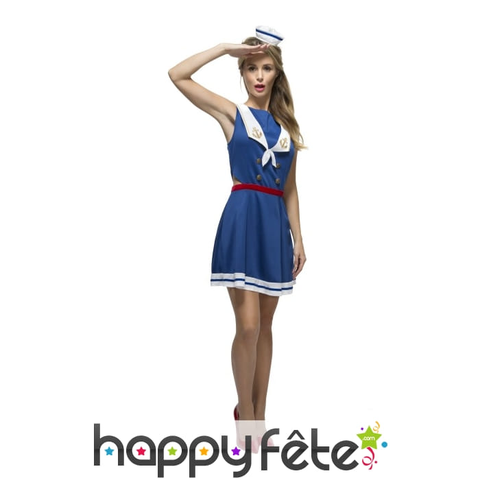 Déguisement robe marin bleu