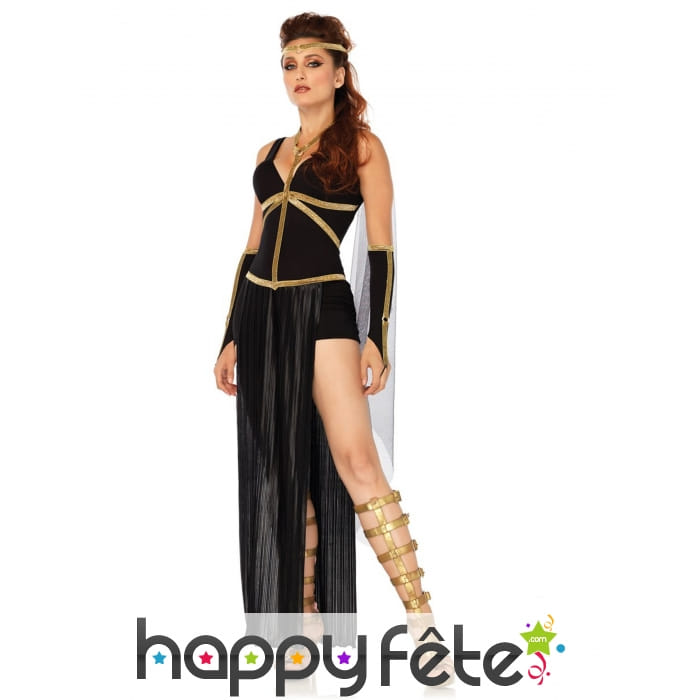 Déguisement robe noire dorée grecque