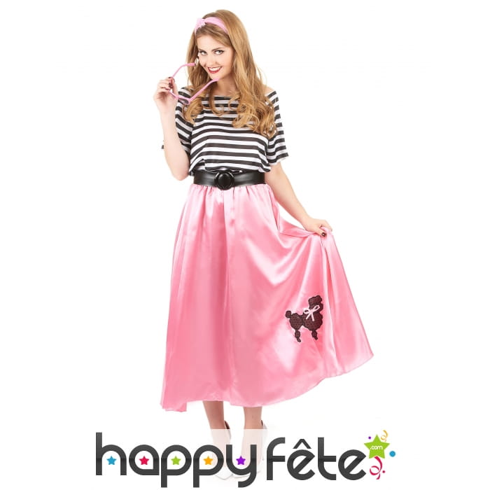 Déguisement robe rose années 50