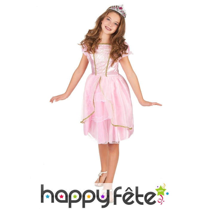 Déguisement robe rose de petite princesse