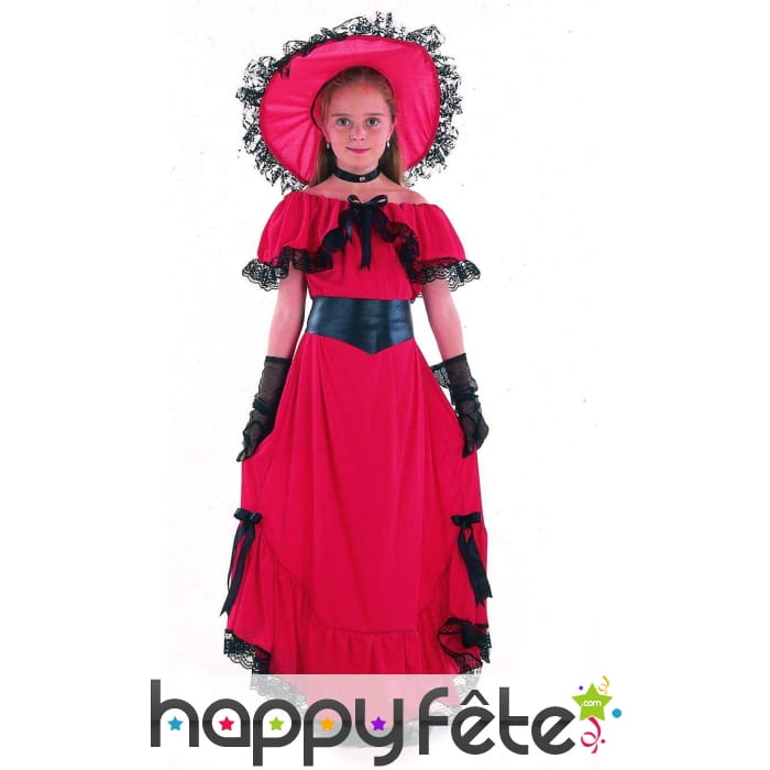 Déguisemet robe rouge de Scarlett pour enfant