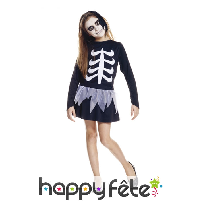 Déguisement robe squelette pour enfant
