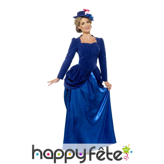 Déguisement robe victorienne bleue