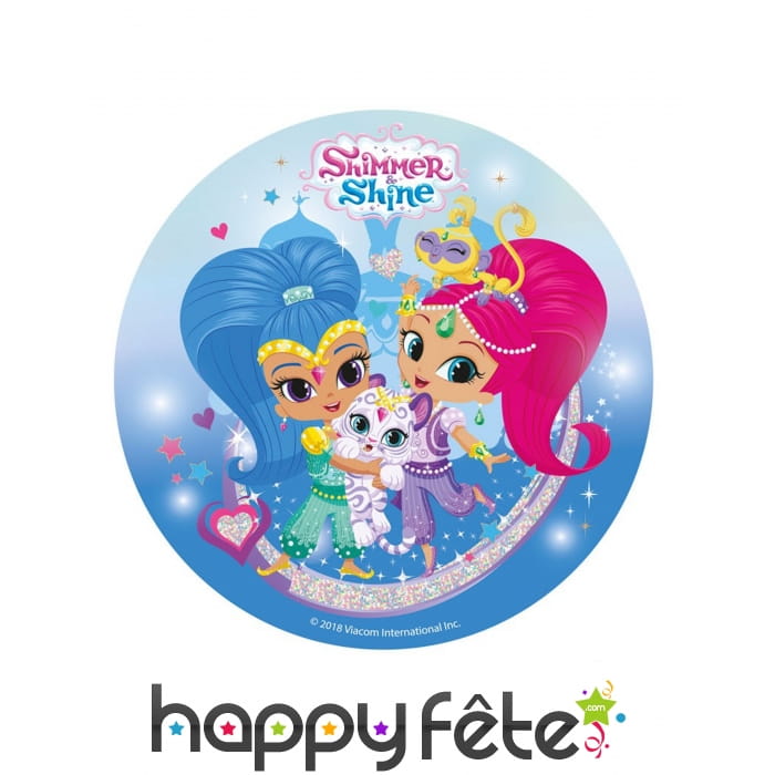 Disque Shimmer and Shine friends en sucre 20 cm