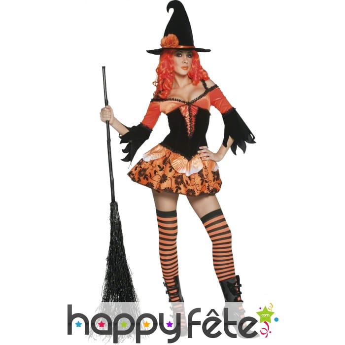 Déguisement sorciere citrouille sexy