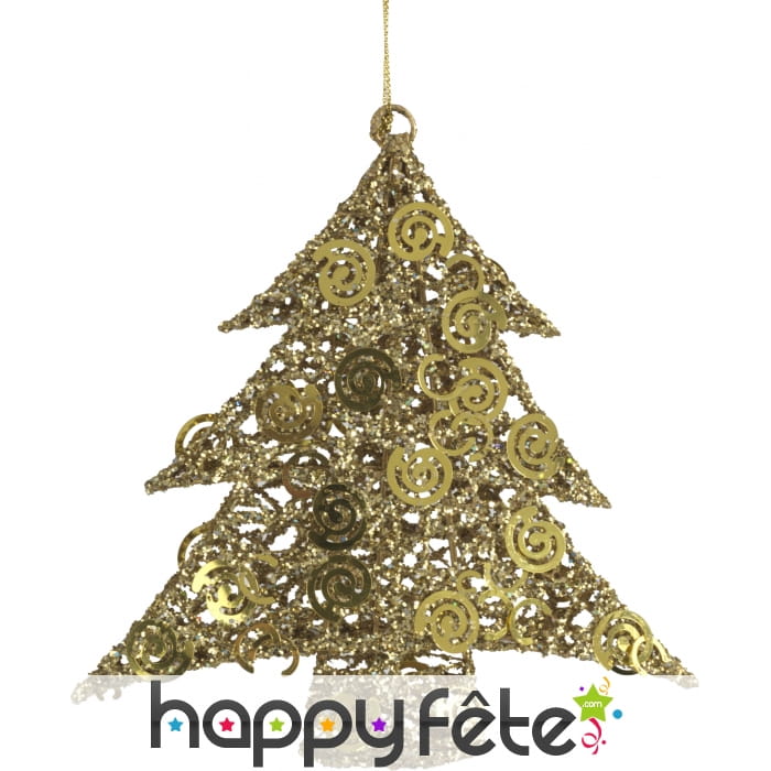 Déco sapin doré métal et pvc