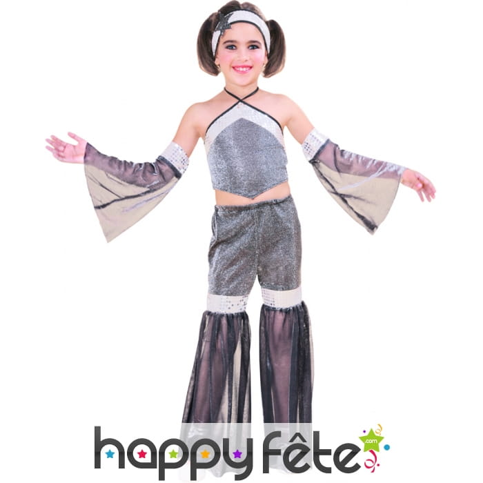Déguisement starlette gris avec paillettes