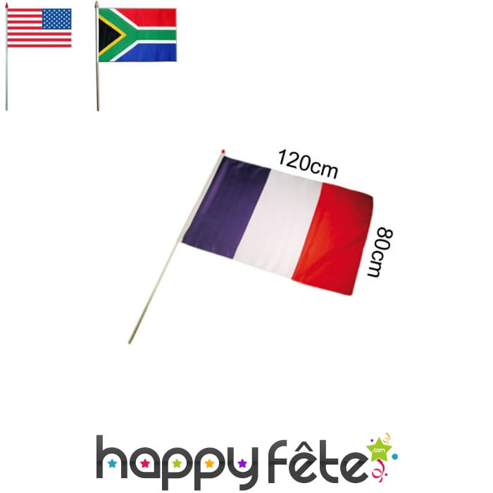 Drapeau sur hampe de 80 x 120cm