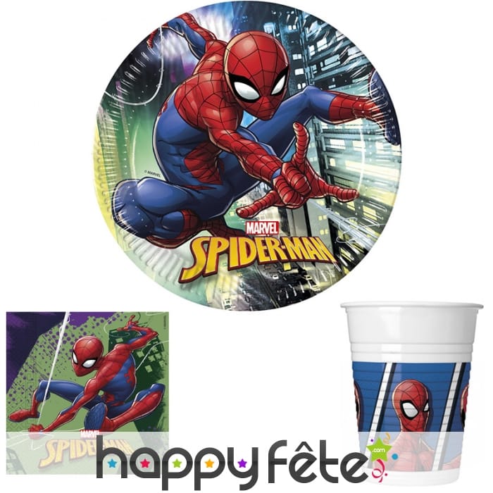 Déco spiderman Marvel pour table d'anniversaire