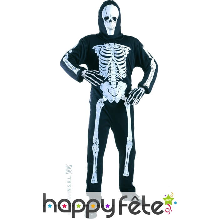 Déguisement squelette noir
