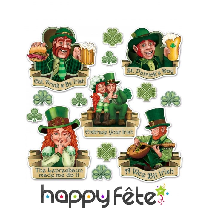 30 Accessoires Photo Saint-Patrick - Trèfles, Pièces, Arcs-en-ciel, Bâtons Bambou, Fête Irlandaise