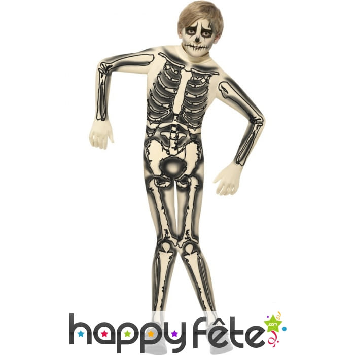 Déguisement seconde peau squelette pour enfant